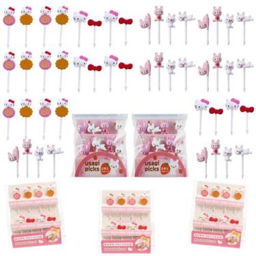 Imagem de Mini Garfinhos Palitinhos Infantil Petisco Para Frutas 40pçs - PromoGa