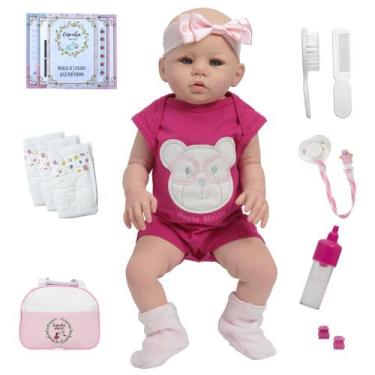 Imagem de Bebê Reborn Boneca Abigail Carequinha Kit 20 Acessórios - Cegonha Rebo