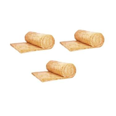 Imagem de Kit Com 3 Lã De Vidro Manta 1220x610x25 Isolamento Acústico E Térmico 