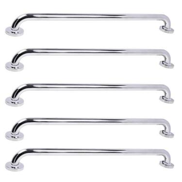 Imagem de Barra de Apoio 70cm Inox Kit 5 Unidades Acessibilidade Idoso Criança G