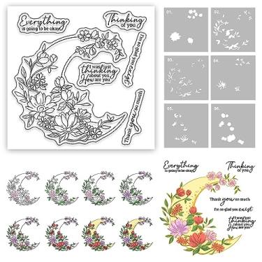 Imagem de Conjunto de frascos de perfume e rosas flores florais vintage transparentes, moldes de corte de metal, estênceis e placa de folha quente com caixa de envelope para fazer cartões, álbuns faça você