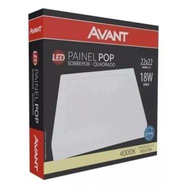 Imagem de Painel de Led Avant Sobrepor Alumínio Quadrado 22x22cm 18W Bivolt, 400