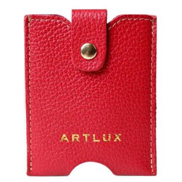 Imagem de Porta Cartão Anti Furto em Couro Artlux 5002, Vermelho