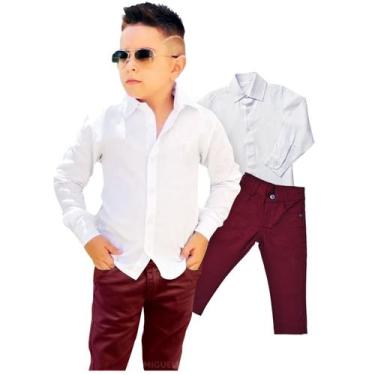 Imagem de Conjunto kit 2 Peças Social Masculino  Camisa Branca e Calça - Migueli