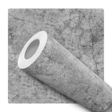 Imagem de Papel de Parede Adesivo Cinza Cimento Queimado Rachaduras Moderno Quar