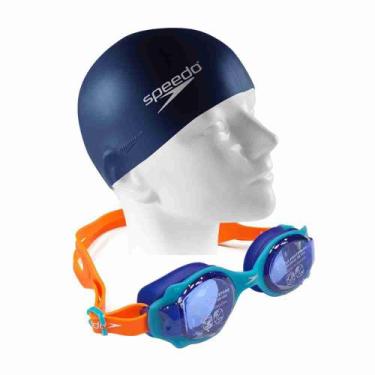 Imagem de Óculos de Natação Speedo Infantil Lappy KidSplash + Touca, Azul