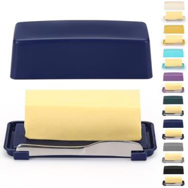 Imagem de Kyraton Manteigueira com Tampa para Bancada, Manteigueira com Faca de Manteiga Multiuso de Aço Inoxidável, Recipiente de Manteiga, Presente de Cozinha para Esposa, Mãe