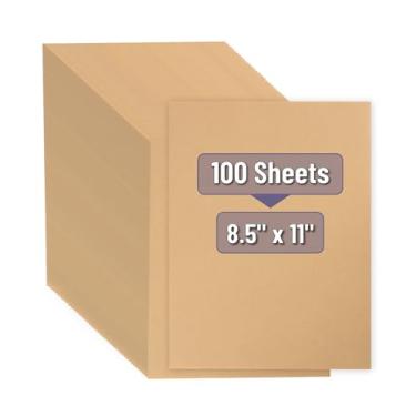 Imagem de Mr. Pen - Folhas de papel kraft, pacote com 100, 21,6 x 28 cm, papel kraft, folhas de papel de artesanato marrom, papel de impressora marrom, papel kraft marrom, papel para impressora kraft