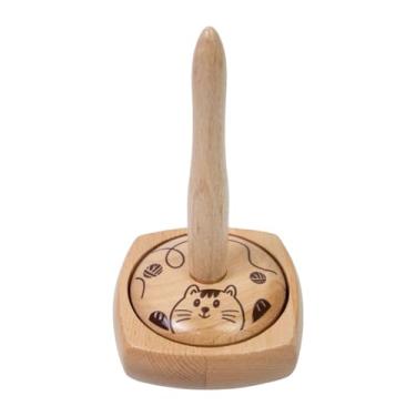 Imagem de shamjina Suporte para bolas de fio Carretel de fio Fita de madeira Armazenamento Suporte leve Rack para Crochê Malha Lã Novelo Cordão Artes Artesanato Costura, Gato