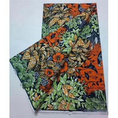 Imagem de Tecido Africano Cera Real Estampa Dourada Soft Pagne Ankara Material de Algodão Prata Nigeriana Gana para Festa de Casamento Vestido para Costurar (conforme imagem-39)