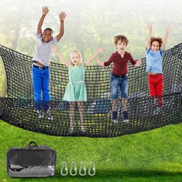 Imagem de Rede de carga para escalada resistente, 24 x 35 cm, rede para playground infantil, rede de duas camadas para quintal, casa na árvore, forte, quintal, selva, academia, macaco, bar, malha de segurança