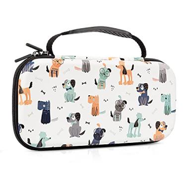 Imagem de Capa Rígida CutebriCase para Nintendo Switch - Cão, Estojo de Transporte com 20 Compartimentos para Cartão de Jogo, Joy-con e Acessórios