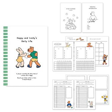 Imagem de Monolike Planejador de estudo Happy and Lucky para 4 meses, High Five - Planejador acadêmico, planejador semanal e mensal, plano de estudo