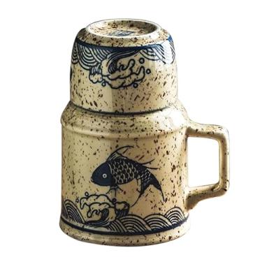 Imagem de Conjunto De Bule De Chá Grosso Versátil, Caneca De Escritório, Xícaras De Chá Com Tampa, Canecas De Café De Porcelana De Grande Capacidade(Style3)