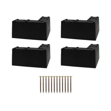 Imagem de TTZEZE Substituição de pernas de sofá, canto triangular de plástico, design minimalista, pernas de sofá, pés de cadeira, pernas de móveis com parafusos para poltrona de sofá 8 peças, forma de L 15 x