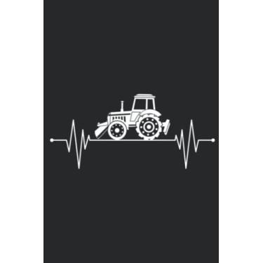 Imagem de Farm Gift Tractor Heartbeat Farmer Meme: Lined Journal Notebook To Do Schedule, Medium 6x9 Inches, 100 Pages, Printed Cover