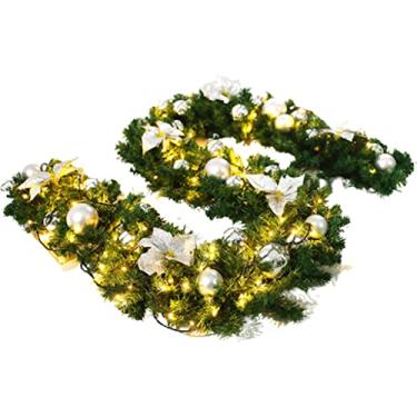 Imagem de Belas Guirlanda de outono de 270 cm/106 pol para interior ao ar livre guirlanda de natal longa tradicional guirlanda de vime para casa decoração de shopping criando atmosfera diverso