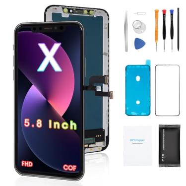 Imagem de Substituição de tela premium para iPhone X (5,8 polegadas) – Kit de reparo de LCD TFT 3D Touch – Substituição de vidro digitalizador com adesivo à prova d'água, vidro temperado, ferramentas,
