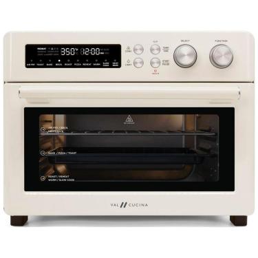 Imagem de Forno Elétrico Retro 25 Litros 10 em 1 Multifuncional de Fácil Limpeza, 110V 1750W, Val Cucina, Creme