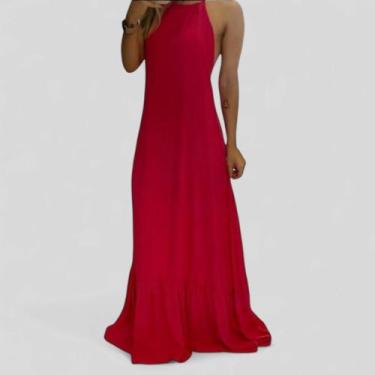 Imagem de Vestido Longo Frente Única Casamentos Festas - CCS MANIA, Vermelho, GG