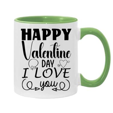 Imagem de SpreadPassion Caneca de café Happy Valentine Day I Love You, presente para namorado e namorada, ideia de presente de dia dos namorados, presente para marido e esposa, ideia de presente de aniversário