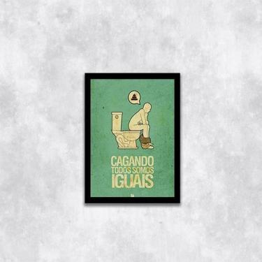Imagem de Quadro Cagando Todos Somos Iguais 24X18Cm