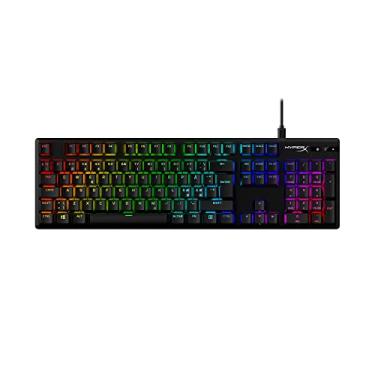 Imagem de HyperX Alloy Origins PBT – Teclado mecânico para jogos, teclas PBT, RGB, interruptores mecânicos HyperX compactos, portáteis, corpo de alumínio durável, pés ajustáveis, personalizável com software
