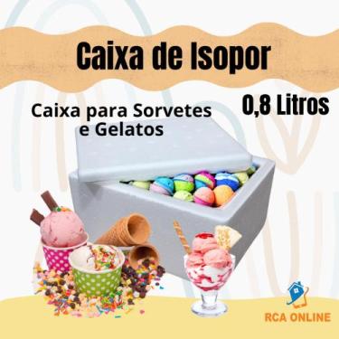Imagem de kit com 5 Caixas de Isopor EPS 0,8 litros paraTransporte de Sorvetes e