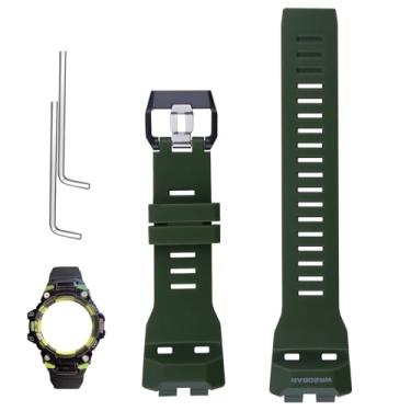 Imagem de XIW Pulseira de relógio de resina compatível com Casio GBD-100 GBD-100SM GBD100 para homens, pulseira feminina, verde exército