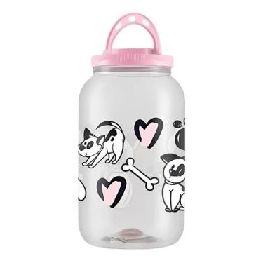 Imagem de Pote Porta Ração Comedouro Cachorro Gato 3,6lt com Alça - Bandeirante,