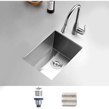 Imagem de TORVA Pia de cozinha de 35,5 x 45,7 cm, pia de barra de aço inoxidável 304 premium - pia de tigela única de 23 cm de profundidade