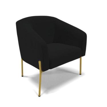 Imagem de Cadeira Sala De Jantar Pé De Ferro Dourado Stella Linho D03 - D'rossi 