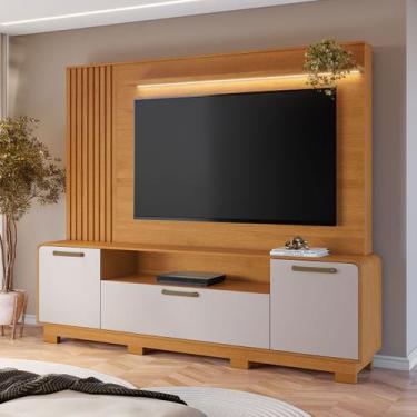 Imagem de Estante para TV Até 65 Polegadas Apego Candian 3 Portas com Led Cinamo