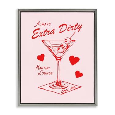 Imagem de Stupell Industries Tela emoldurada Always Extra Dirty Martini Gray Floater Design de arte de parede por House of Lulu, 43 x 53 cm