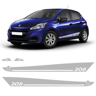 Imagem de Faixa Para 208 Sport 2014/2020 Hatch Sedan Prata Genérico - SPORTINOX,