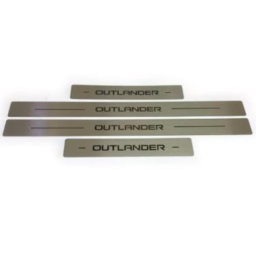 Imagem de 4 Peças Guarnição de Soleira de Porta de Carro para Mitsubishi Outlander 2022-2025, Protetor de soleira de porta de carro soleira de porta protetor de entrada guarnição