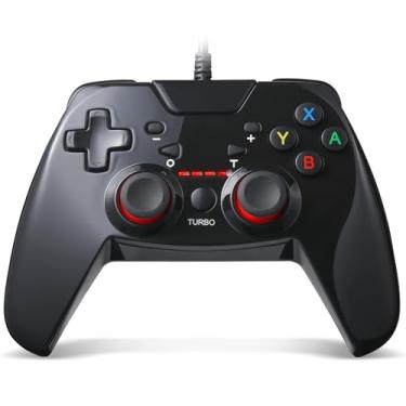 Imagem de UKELALA Wired USB Gaming Controller Gamepad Joystick for PC Laptop Computer (Windows XP/7/8/10/11) & PS3 & Android & Steam Black
