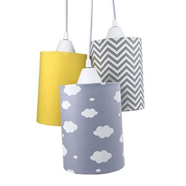 Imagem de Pendente 3 Tubinhos Cinza E Amarelo