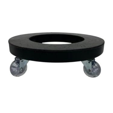 Imagem de Suporte para vaso em polietileno com rodizio de 4 rodas em gel diamentro 25 cm (PRETO, 35CM)