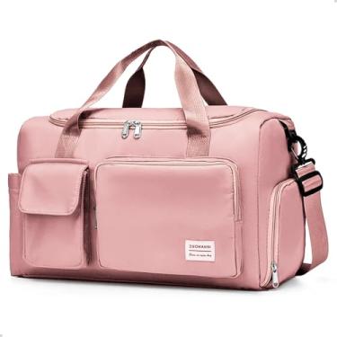 Imagem de Mala Bolsa de Mão Ombro Feminina para Viagem Grande Espaçosa (Rosa)
