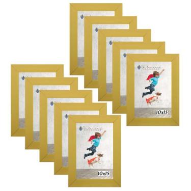 Imagem de Kit 10 Molduras Porta Retrato 10X15 Amarelo - Santamaria Molduras