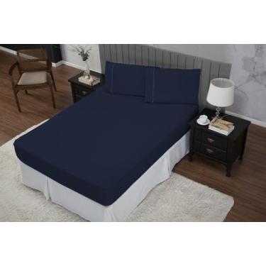 Imagem de jogo de lençol KING 4 pçs 600 FIOS MICROPERCAL AVELUDADO - SAFIRA ENXO