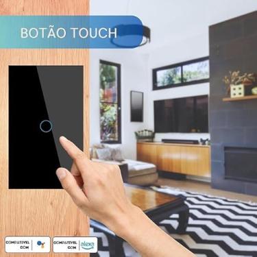 Imagem de Interruptor 1 Botão Preto Wifi - Basilus