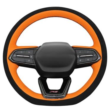 Imagem de MEWANT Capa de volante costurada estilo 3D DIY para Chevrolet Equinox RS 2025/Chevrolet Silverado EV RST 2024-2025 Acessórios de volante para Chevrolet (em forma de D)