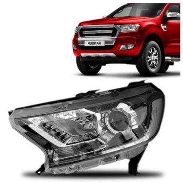 Imagem de Farol Ranger 2016 2017 2018 Elétrico Com Motor Com Projetor Cromado - 