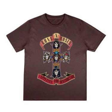 Imagem de Camiseta Masculina Rock Banda Guns N' Roses Algodão Fio 30.1 Penteado 