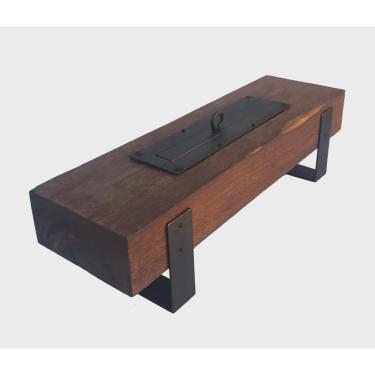 Imagem de Lareira Ecológica De Madeira e Ferro Decoração Interna a Álcool 92°