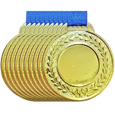 Imagem de Kit 10 Medalhas Esportivas Futebol 3,5cm Metal Dourado Top Modelos: olimpíadas