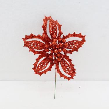 Imagem de Pick Natalino Flor com Frutinhas Vermelhas 18,5CM - Festive