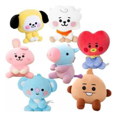 Imagem de Kit de Pelúcia 7 Personagens Mascotes Coleção Kpop